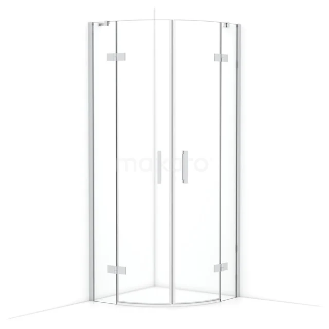 Diamond Shower enclosure | 80x80 cm Chrome Clear glass Pivot door Quarter round CDR20808410C