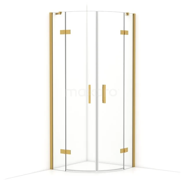 Diamond Shower cabin | 80x80 cm Gold Clear glass Pivot door Quarter round CDR20808410GGN