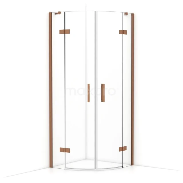 Diamond Shower cabin | 80x80 cm Copper Clear glass Pivot door Quarter round CDR20808410KP