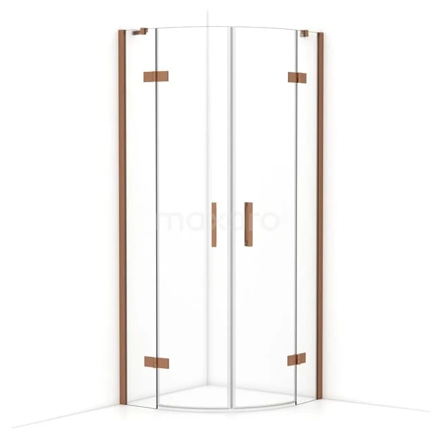 Duschkabine Diamant 80x80cm Klar Sicherheitsglas Viertelrund Kupfer CDR20808410KP