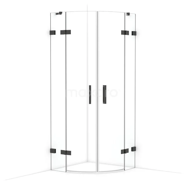 Duschkabine Diamant 80x80cm Sicherheitsglas viertelrund Schwarzchrom CDR20808420BC