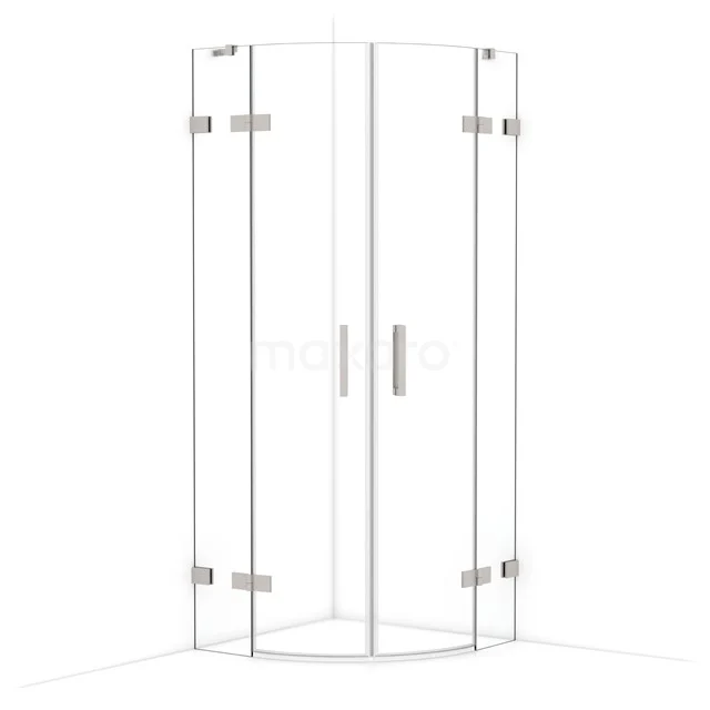 Diamond Shower cabin | 80x80 cm Stainless steel Clear glass Pivot door Quarter round CDR20808420BR
