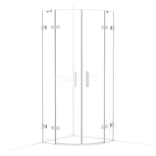 Diamond Shower enclosure | 80x80 cm Chrome Clear glass Pivot door Quarter round CDR20808420C