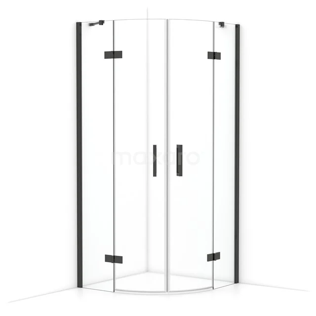Diamond Shower enclosure | 90x90 cm Black chrome Clear glass Pivot door Quarter round CDR20909410BCN