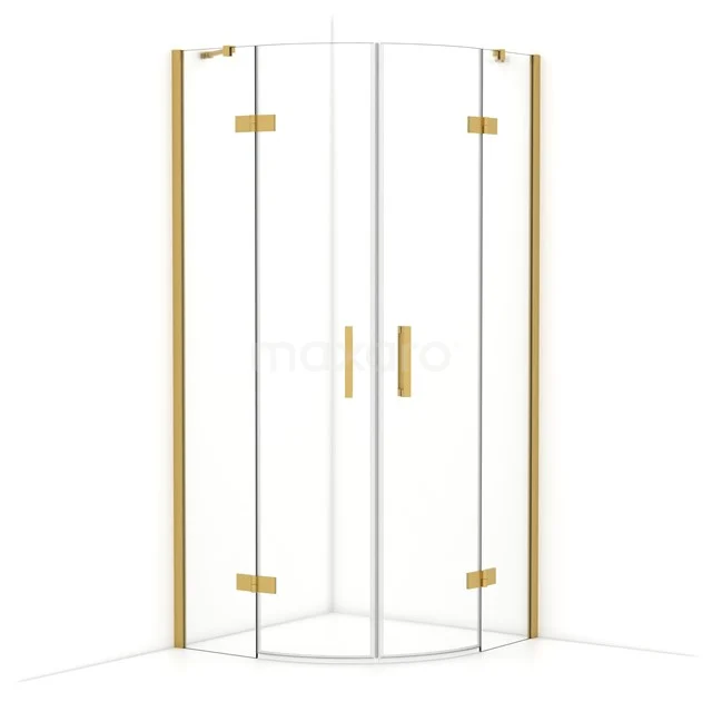 Diamond Shower enclosure | 90x90 cm Gold Clear glass Pivot door Quarter round CDR20909410GGN