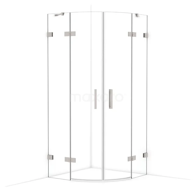 Diamond Shower enclosure | 90x90 cm Stainless steel Clear glass Pivot door Quarter round CDR20909420BR