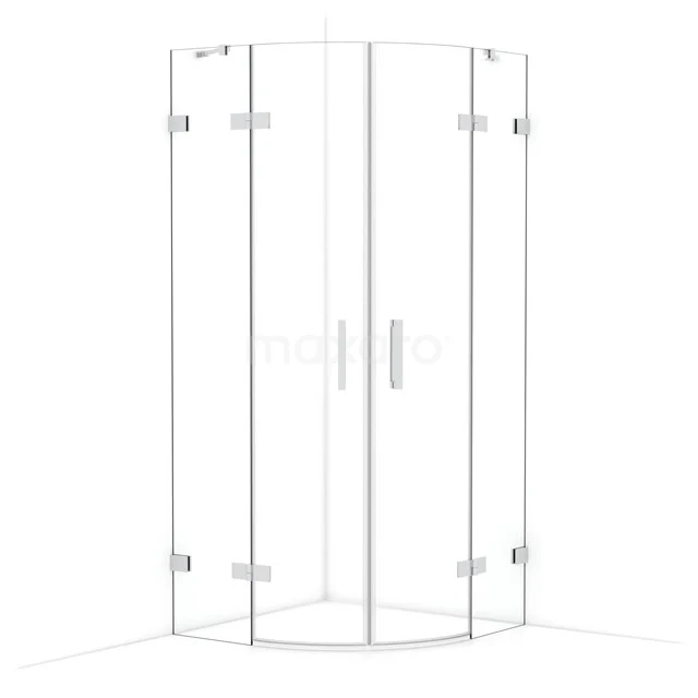 Diamond Shower enclosure | 90x90 cm Chrome Clear glass Pivot door Quarter round CDR20909420C