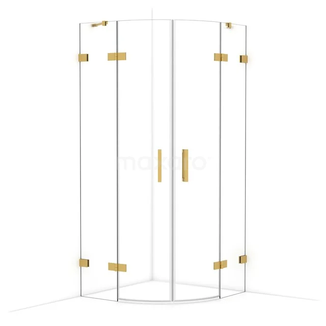 Diamond Duschkabine | 90x90 cm Gold Drehtür Viertelrunde CDR20909420GG