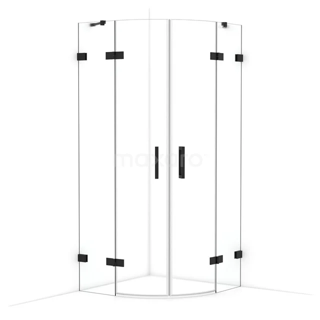 Diamond Duschkabine | 90x90 cm Matt Schwarz Drehtür Viertelrunde CDR20909420MB