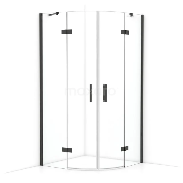 Diamond Duschkabine | 100x100 cm Schwarzchrom Drehtür Viertelrunde CDR21010410BCN