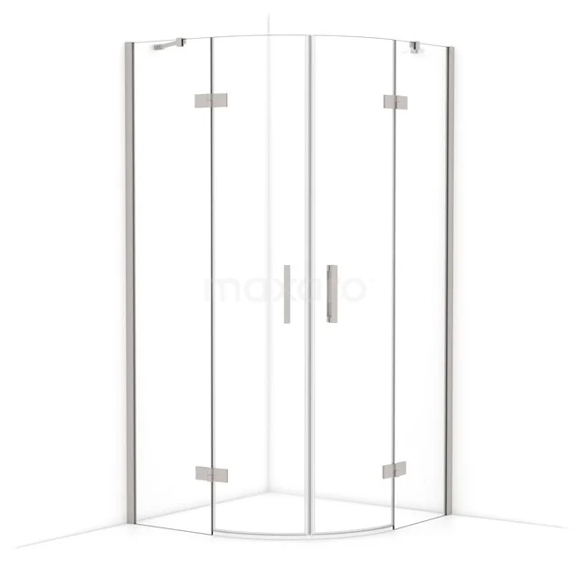 Diamond Shower cabin | 100x100 cm Stainless steel Clear glass Pivot door Quarter round CDR21010410BR