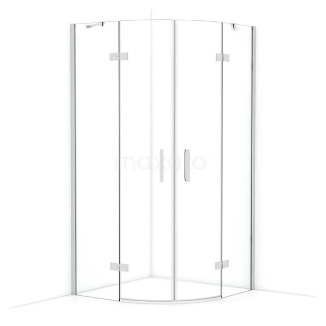 Diamond Shower cabin | 100x100 cm Chrome Clear glass Pivot door Quarter round CDR21010410C
