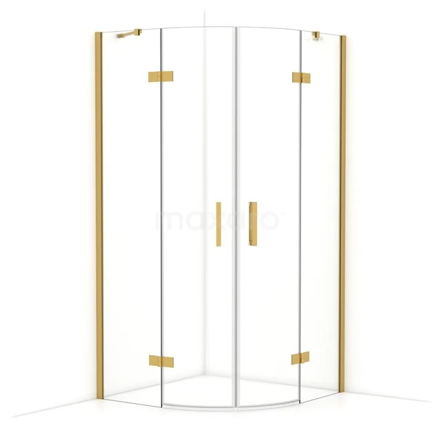 Diamond Shower cabin | 100x100 cm Gold Clear glass Pivot door Quarter round CDR21010410GGN