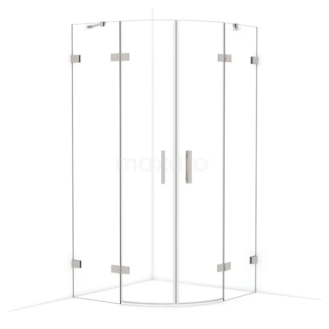Diamond Shower enclosure | 100x100 cm Stainless steel Clear glass Pivot door Quarter round CDR21010420BR
