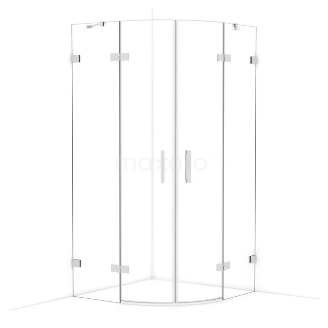 Diamond Shower enclosure | 100x100 cm Chrome Clear glass Pivot door Quarter round CDR21010420C