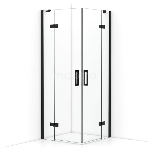 Diamond Duschkabine | 80x80 cm Matt Schwarz Drehtür Quadrat CDD3535410MB