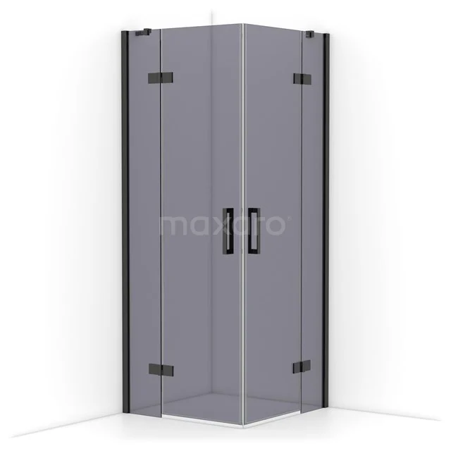 Diamond Shower cabin | 80x80 cm Black chrome Smoke glass Pivot door Square CDD3535411BCN