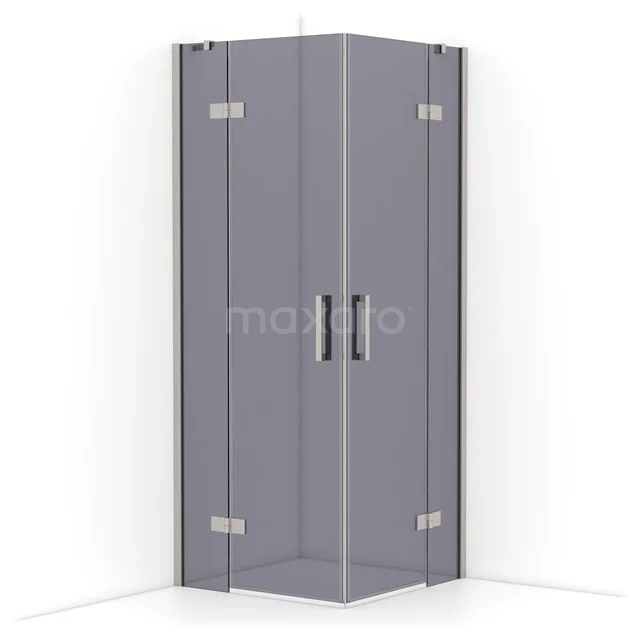 Diamond Shower cabin | 80x80 cm Stainless steel Smoke glass Pivot door Square CDD3535411BR