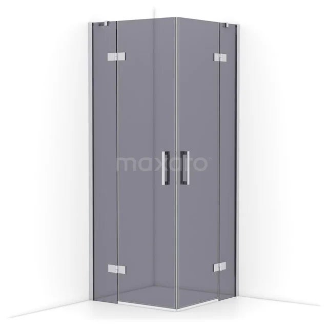 Diamond Shower enclosure | 80x80 cm Chrome Smoke glass Pivot door Square CDD3535411C