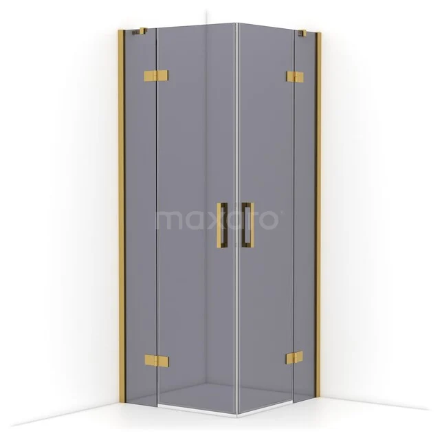 Diamond Shower enclosure | 80x80 cm Gold Smoke glass Pivot door Square CDD3535411GG