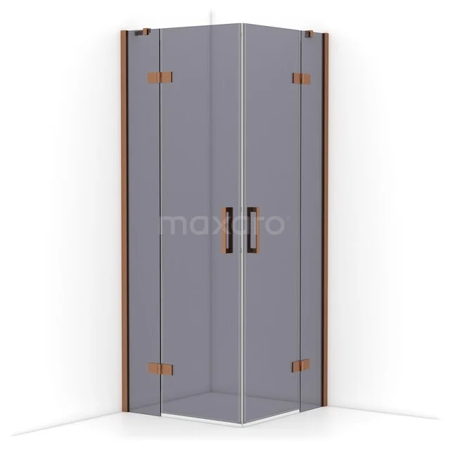 Diamond Shower enclosure | 80x80 cm Copper Smoke glass Pivot door Square CDD3535411KP