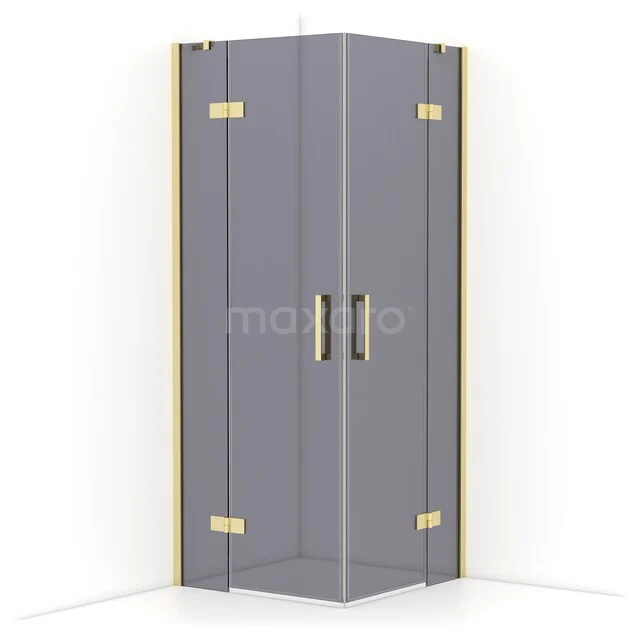 Diamond Shower cabin | 80x80 cm Light gold Smoke glass Pivot door Square CDD3535411LG