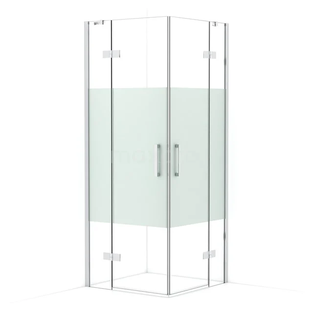 Diamond Shower enclosure | 80x80 cm Chrome Clear with matt strip Pivot door Square CDD3535413C