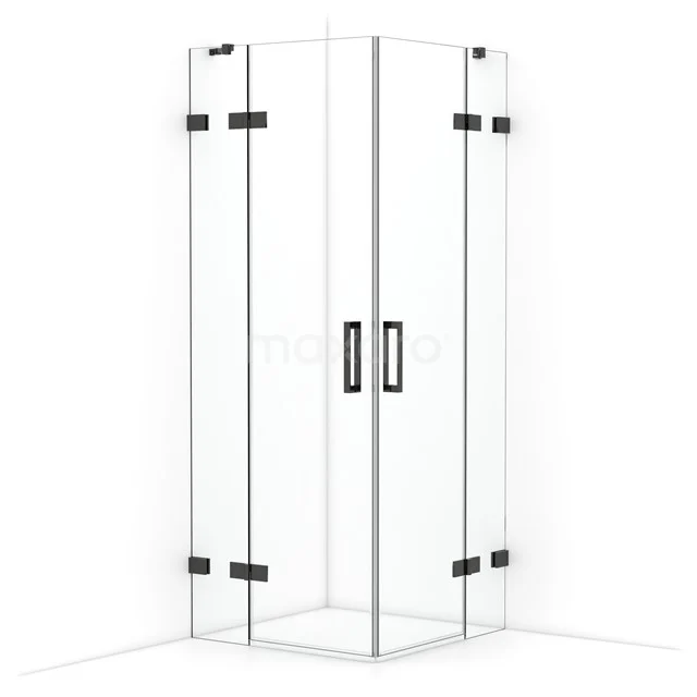 Diamond Shower enclosure | 80x80 cm Black chrome Clear glass Pivot door Square CDD3535420BC
