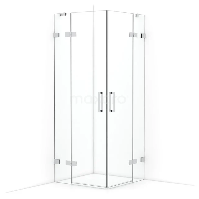Diamond Shower enclosure | 80x80 cm Chrome Clear glass Pivot door Square CDD3535420C