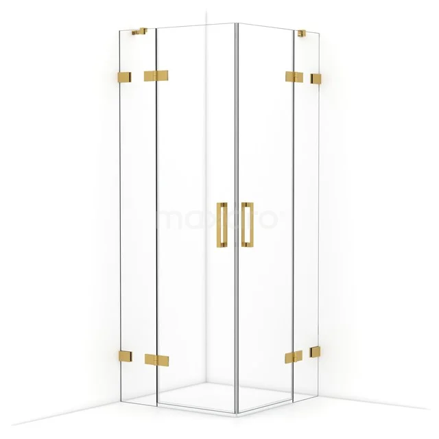 Diamond Shower enclosure | 80x80 cm Gold Clear glass Pivot door Square CDD3535420GG