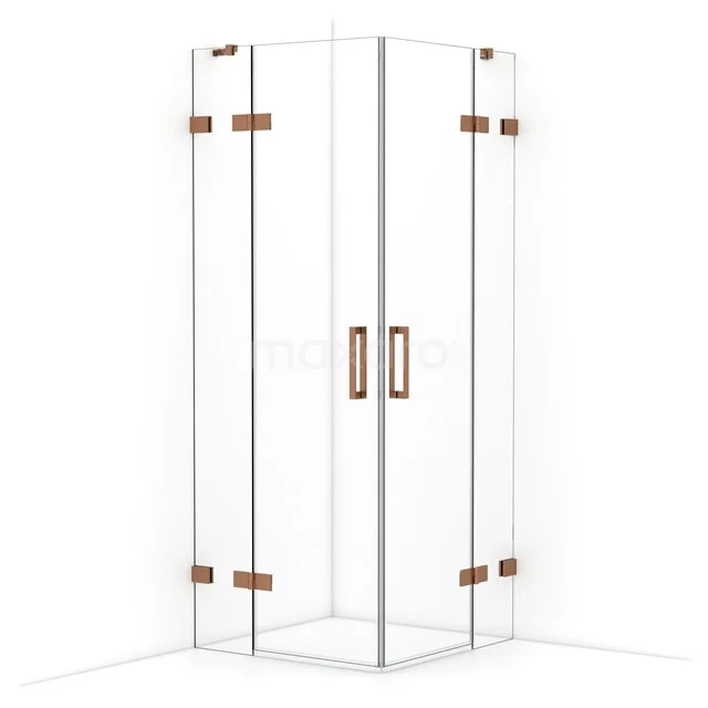 Diamond Shower enclosure | 80x80 cm Copper Clear glass Pivot door Square CDD3535420KP