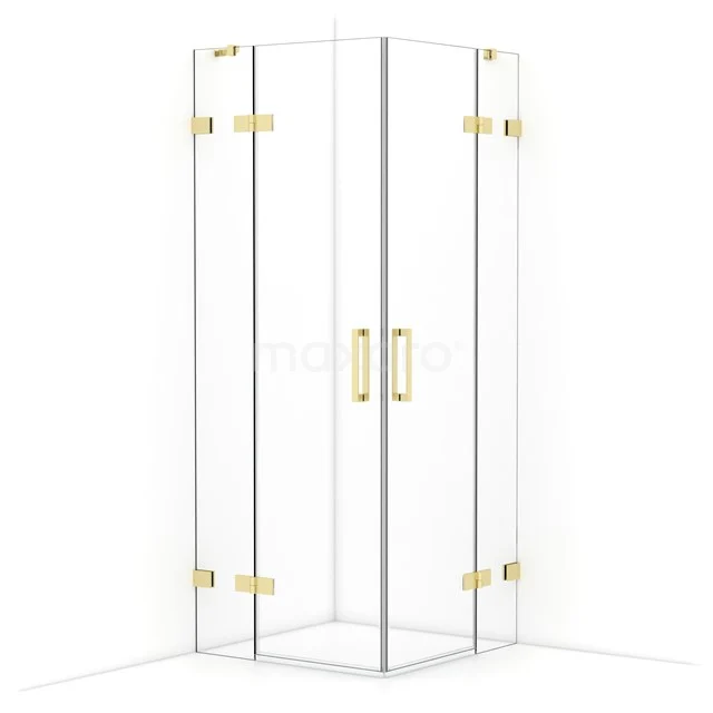 Diamond Shower enclosure | 80x80 cm Light gold Clear glass Pivot door Square CDD3535420LG