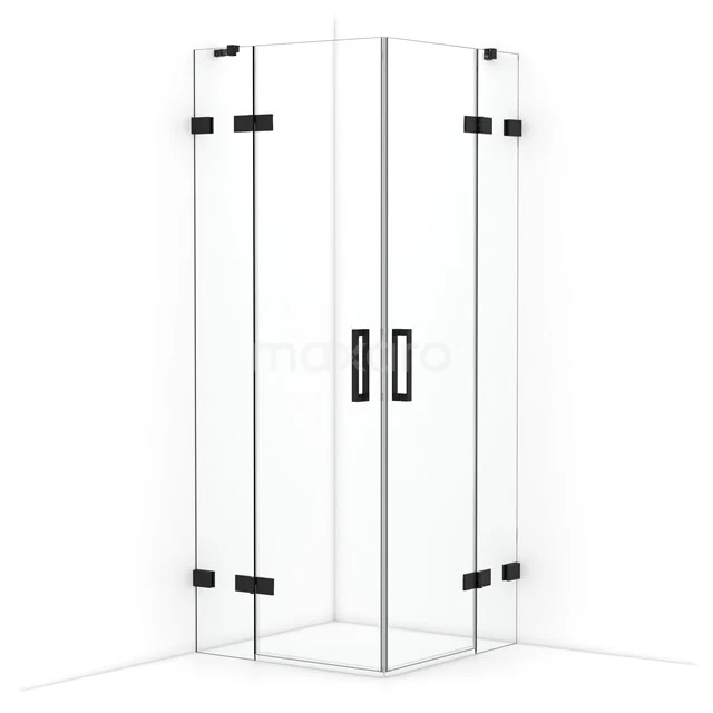 Diamond Duschkabine | 80x80 cm Matt Schwarz Drehtür Quadrat CDD3535420MB