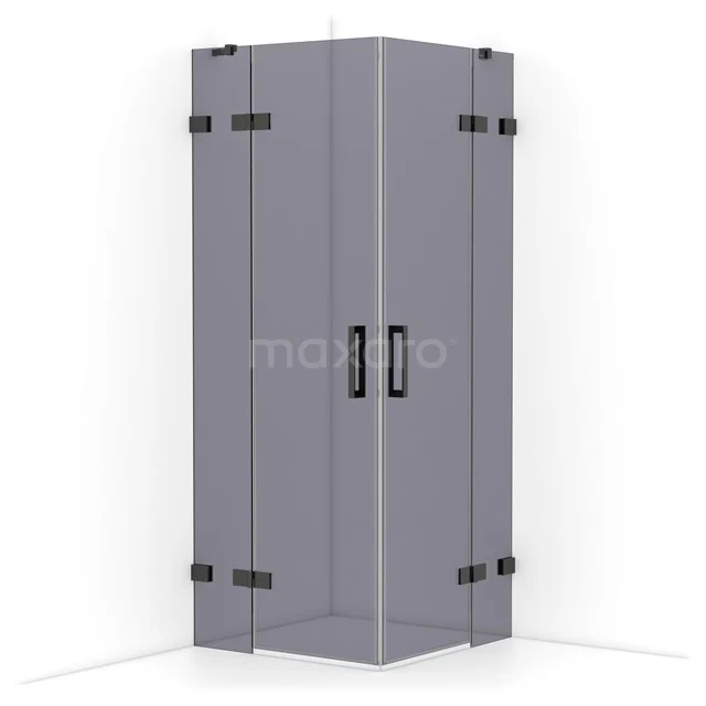 Diamond Shower cabin | 80x80 cm Black chrome Smoke glass Pivot door Square CDD3535421BC