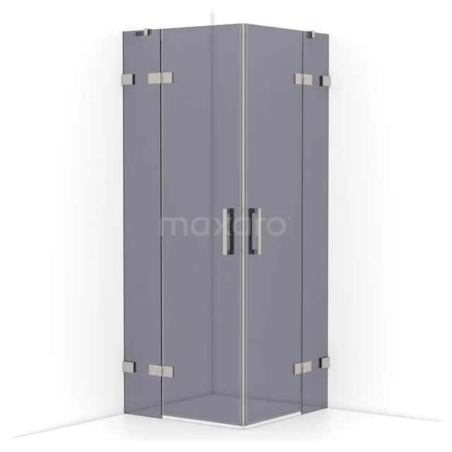 Diamond Shower cabin | 80x80 cm Stainless steel Smoke glass Pivot door Square CDD3535421BR