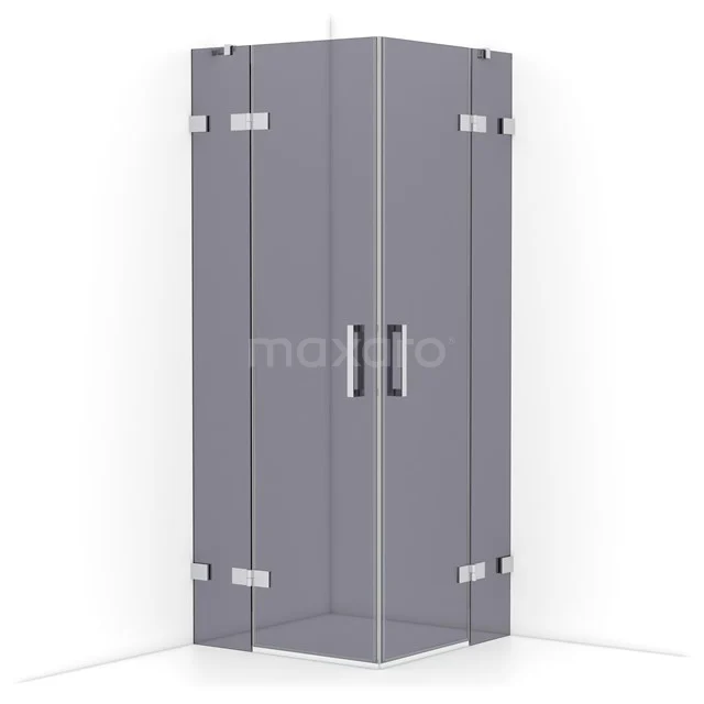 Diamond Shower enclosure | 80x80 cm Chrome Smoke glass Pivot door Square CDD3535421C