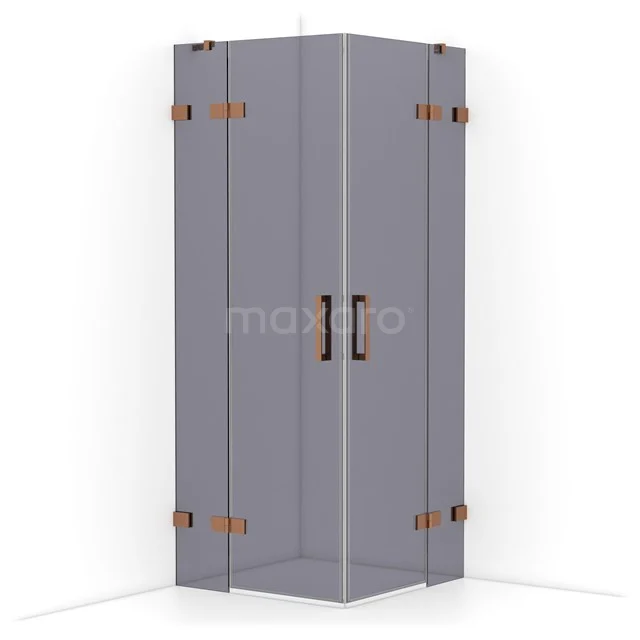 Diamond Shower cabin | 80x80 cm Copper Smoke glass Pivot door Square CDD3535421KP