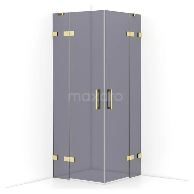 Diamond Shower enclosure | 80x80 cm Light gold Smoke glass Pivot door Square CDD3535421LG