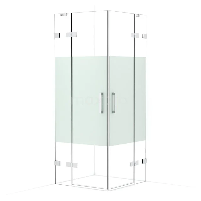 Diamond Shower enclosure | 80x80 cm Chrome Clear with matt strip Pivot door Square CDD3535423C