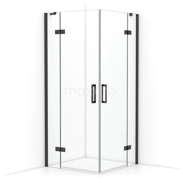 Diamond Shower enclosure | 90x90 cm Black chrome Clear glass Pivot door Square CDD3636410BCN