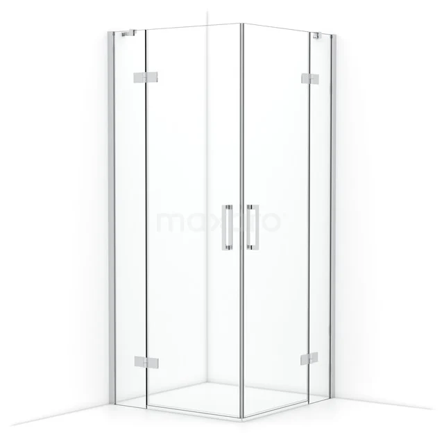Diamond Shower enclosure | 90x90 cm Chrome Clear glass Pivot door Square CDD3636410C