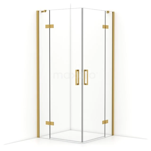 Diamond Shower cabin | 90x90 cm Gold Clear glass Pivot door Square CDD3636410GG