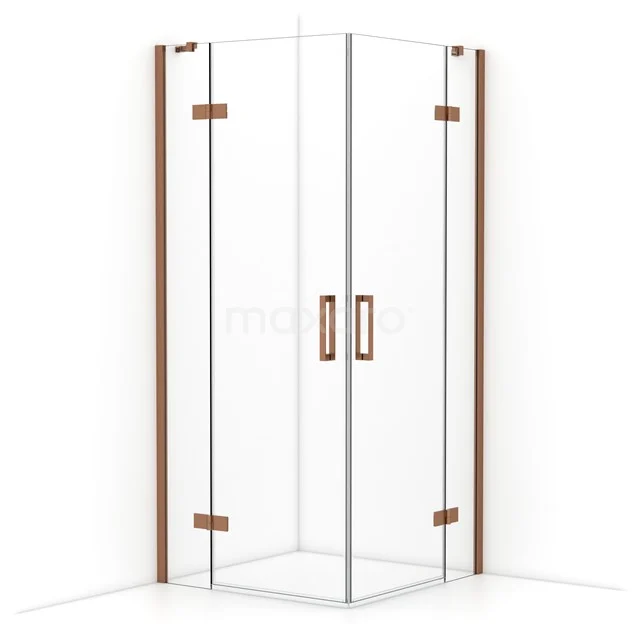 Diamond Shower cabin | 90x90 cm Copper Clear glass Pivot door Square CDD3636410KP