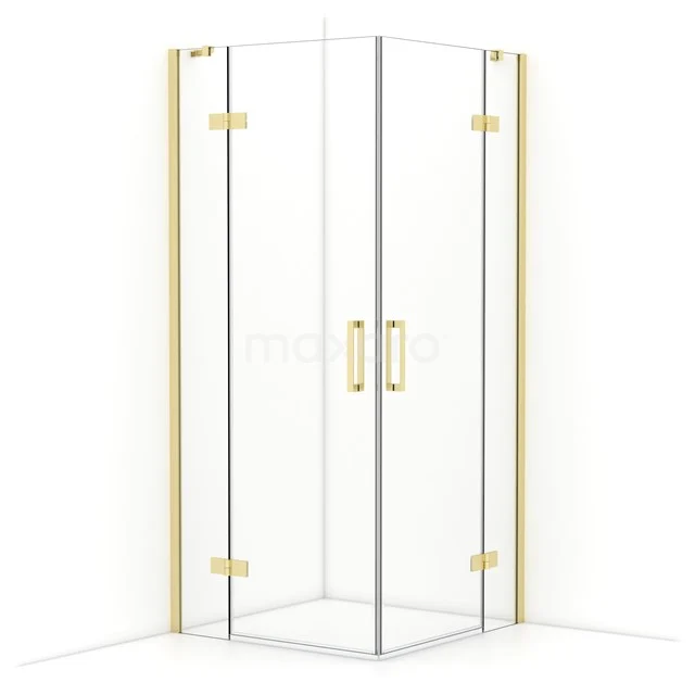 Diamond Shower enclosure | 90x90 cm Light gold Clear glass Pivot door Square CDD3636410LG