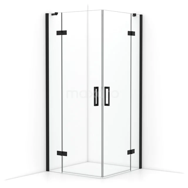 Diamond Duschkabine | 90x90 cm Matt Schwarz Drehtür Quadrat CDD3636410MB