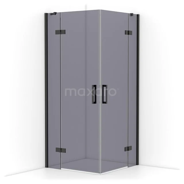 Diamond Shower enclosure | 90x90 cm Black chrome Smoke glass Pivot door Square CDD3636411BCN