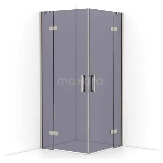 Diamond Shower enclosure | 90x90 cm Stainless steel Smoke glass Pivot door Square CDD3636411BR