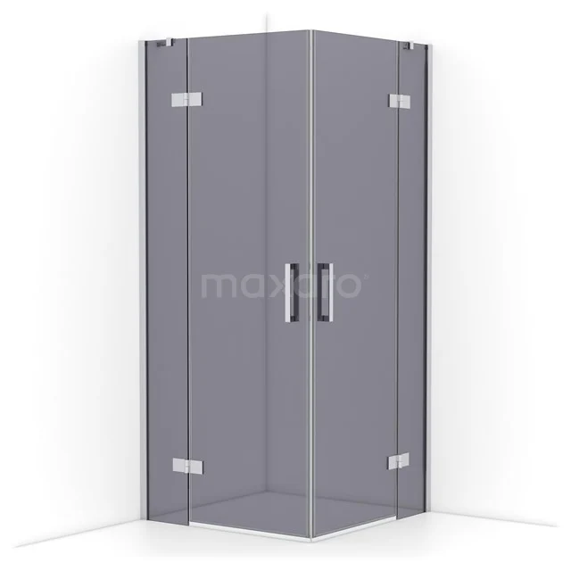 Diamond Shower enclosure | 90x90 cm Chrome Smoke glass Pivot door Square CDD3636411C