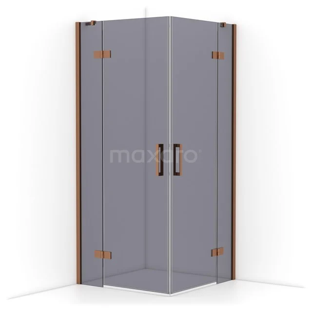 Diamond Shower cabin | 90x90 cm Copper Smoke glass Pivot door Square CDD3636411KP