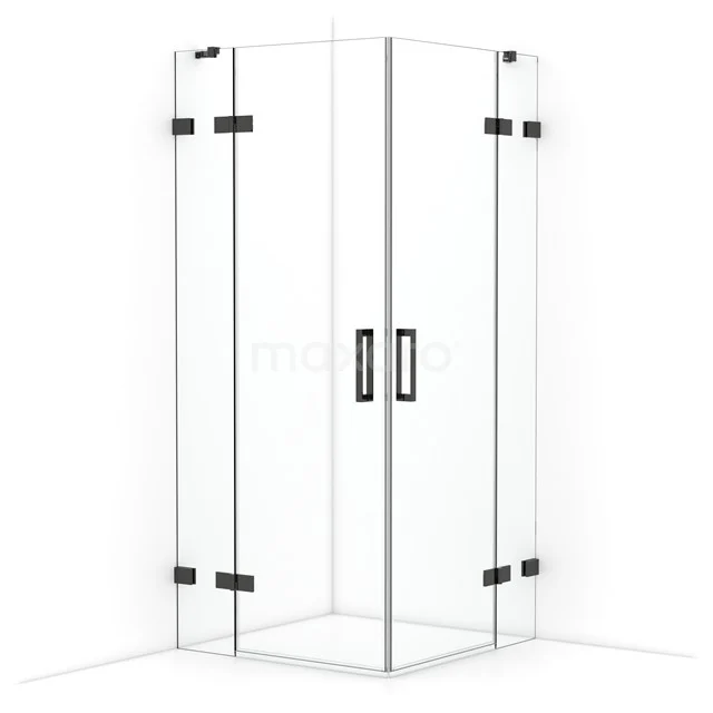 Diamond Shower enclosure | 90x90 cm Black chrome Clear glass Pivot door Square CDD3636420BC